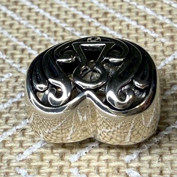 Sterling Silver Heart Lock Charm Bead - Picture 6 of 11